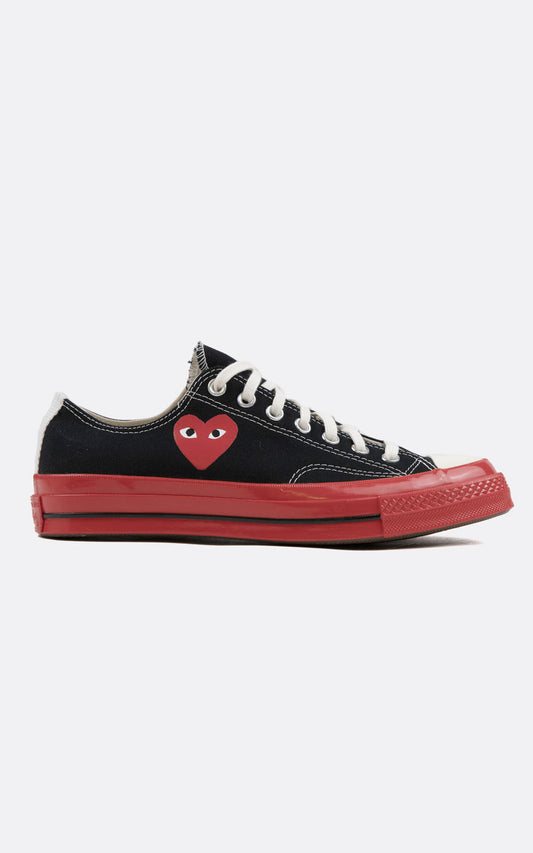 CDG PLAY X CONVERSE CHUCK TAYLOR’70-RED SOLE/LOW TOP/BLACK