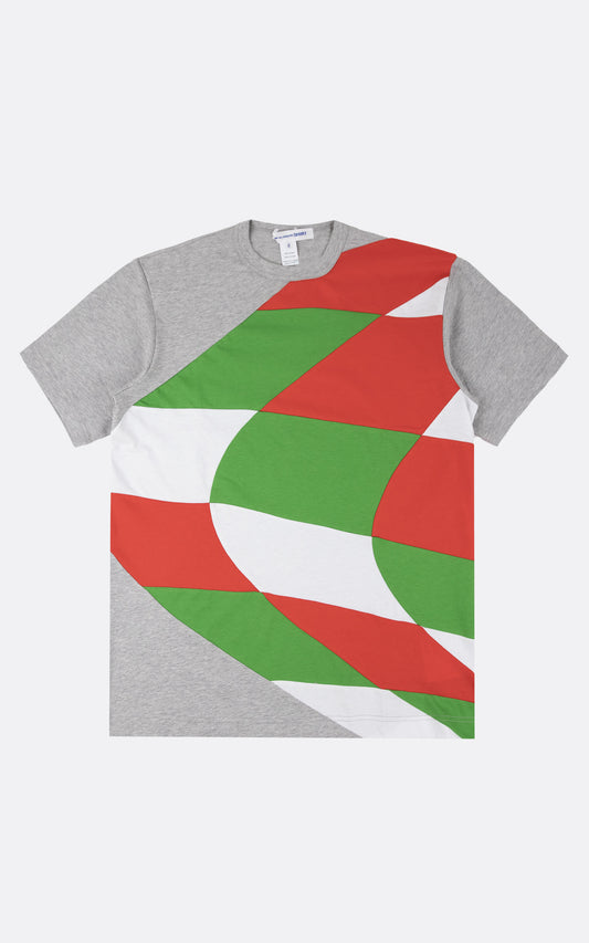 MENS T-SHIRT KNIT TOP GREY / MIX