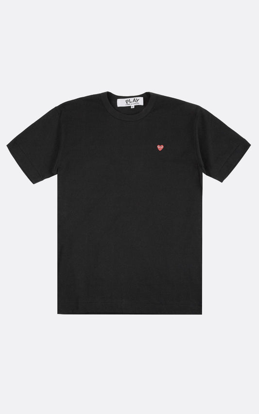 PLAY CDG T-SHIRT-BLACK/SMALL RED HEART EMBLEM