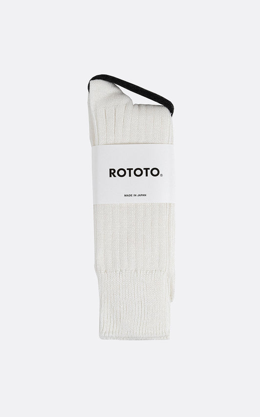 LINEN COTTON RIBBED CREW OFF WHITE