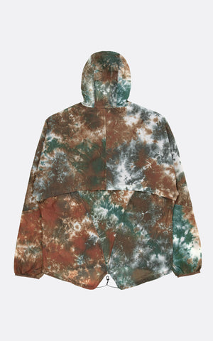 FISHTAIL RIPSTOP HOODED JACKET PEACH / TEAL ICE DYE