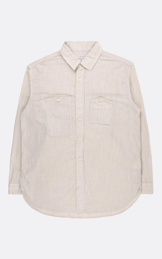 ENGINEERED GARMENTS WORK SHIRT BEIGE COTTON SLAB