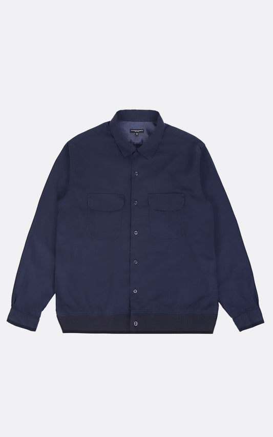 CLASSIC SHIRT NAVY COTTON MICRO SANDED TWILL
