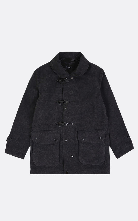 SHORT DUFFLE JACKET CHARCOAL MELTON