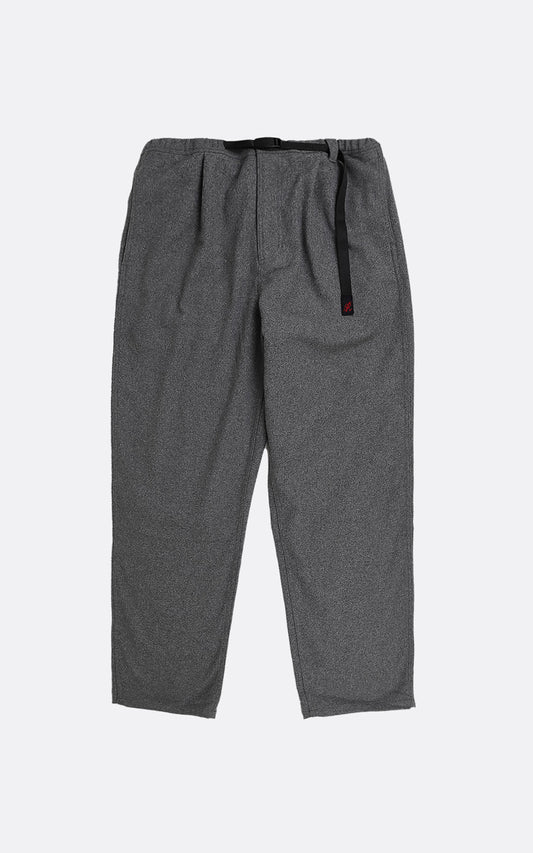 WOOL RELAXED PLEATED TROUSER CHARCOAL