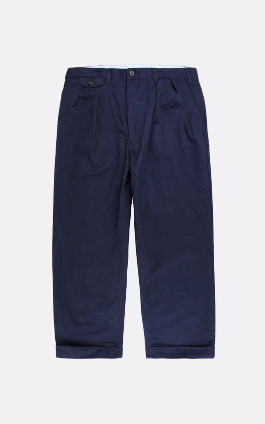 2PLEATS TWILL PANT NAVY