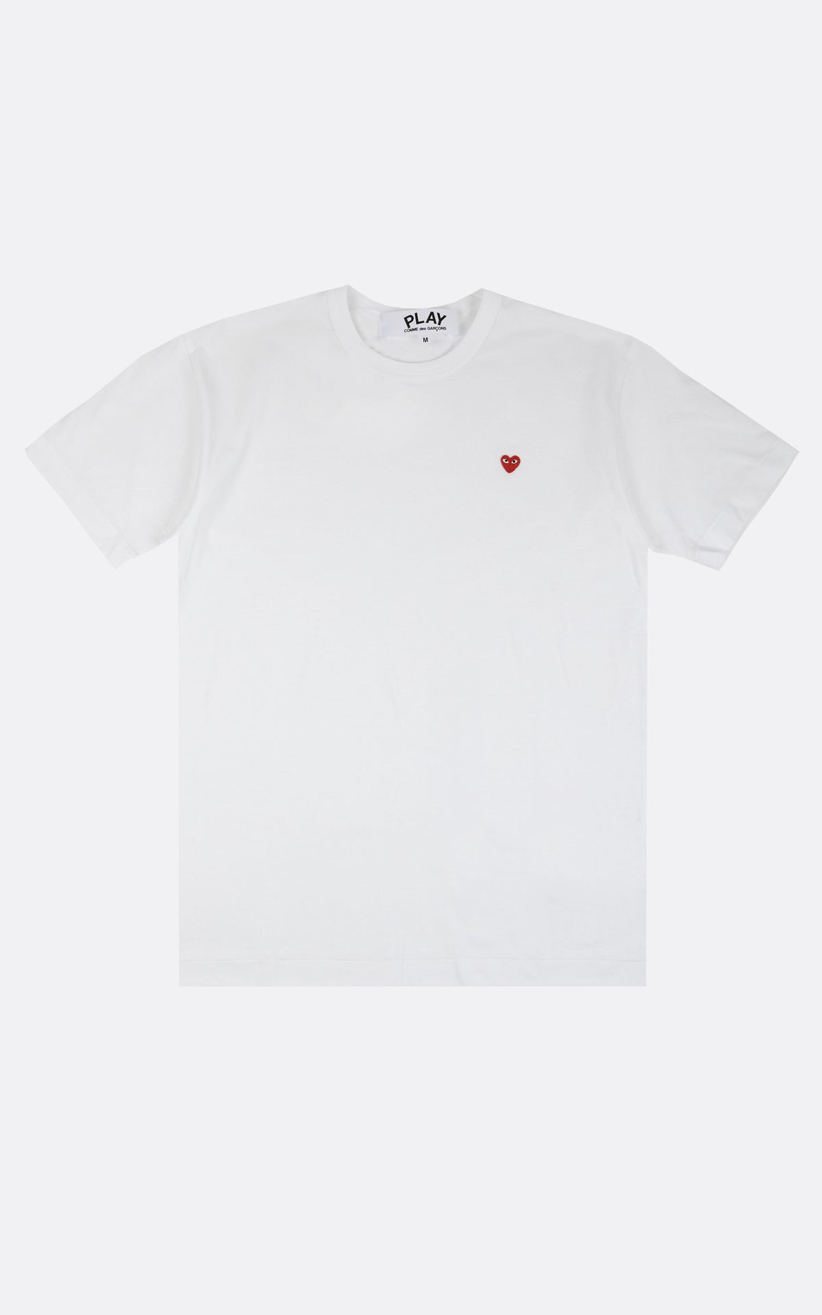 PLAY CDG T-SHIRT-WHITE/SMALL RED HEART EMBLEM