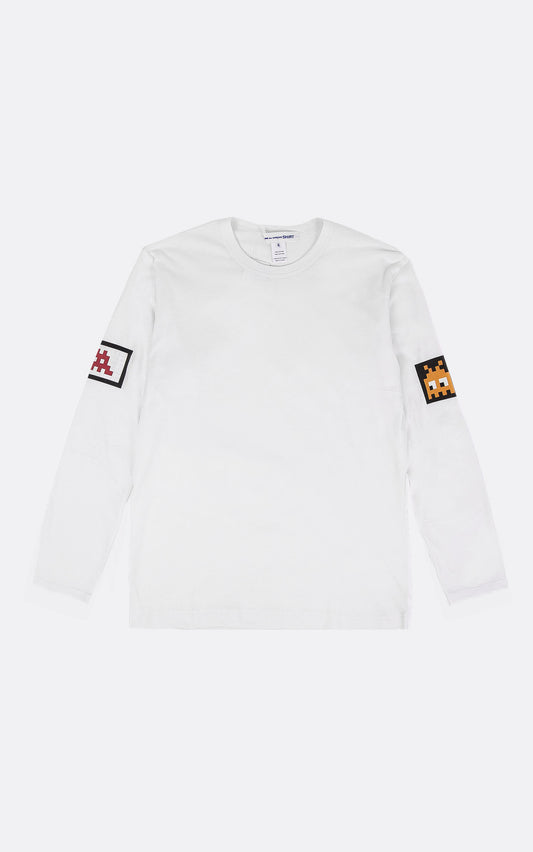 CDG SHIRT X INVADER B-3 LS T-SHIRT WHITE