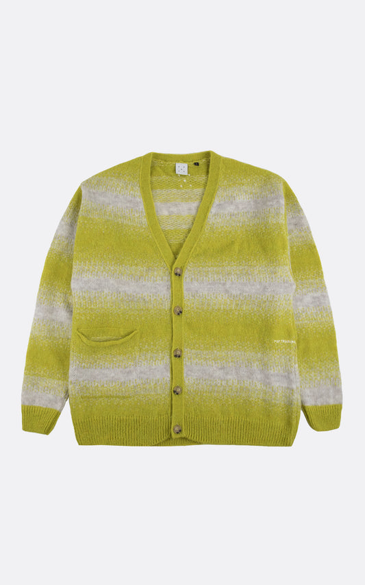 KNITTED CARDIGAN OFF WHITE/LIME