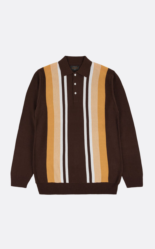 B+ STRIPE POLO 12G BROWN
