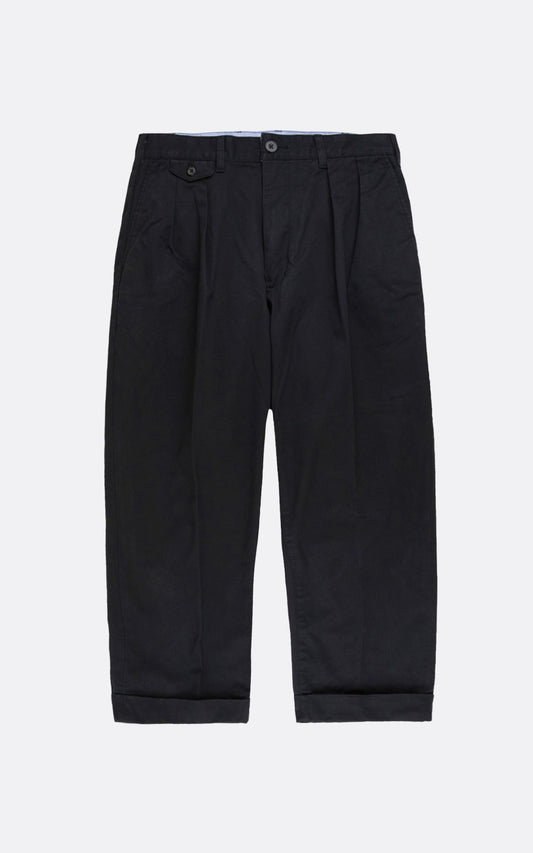 2PLEATS TWILL PANT BLACK