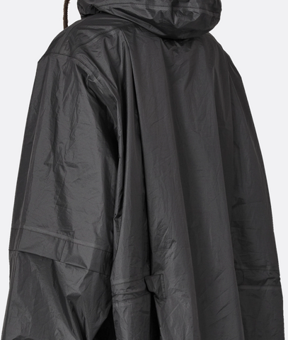 Surface Packable Grid Rain Coat Dark Grey