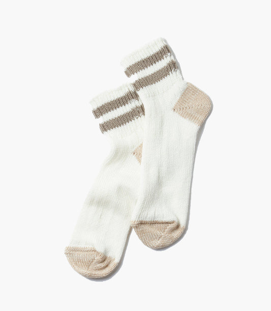 OS RIBBED ANKLE SOCKS WHITE/GRAYGE