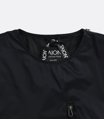 Mountain Crew Neck W-Zip Pocket Cut Sew Black