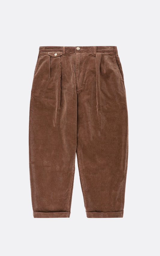 B+ 2PLEATS CORDUROY PANTS GOLDEN BROWN