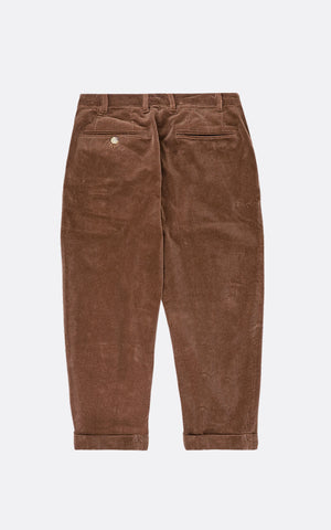 B+ 2PLEATS CORDUROY PANTS GOLDEN BROWN