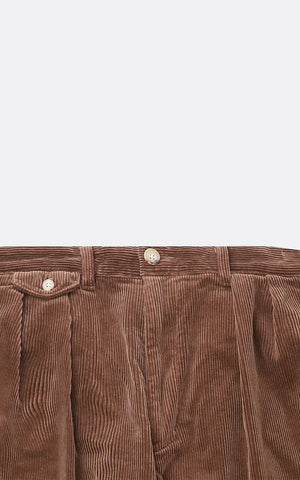 B+ 2PLEATS CORDUROY PANTS GOLDEN BROWN