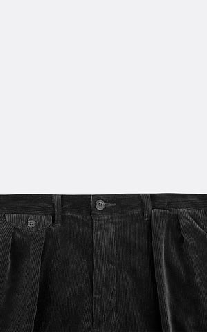 B+ 2PLEATS CORDUROY PANTS CHARCOAL