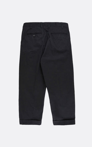 2PLEATS TWILL PANT BLACK