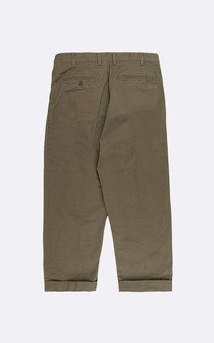 2PLEATS TWILL PANT OLIVE