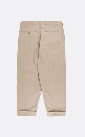 2PLEATS TWILL PANT KHAKI