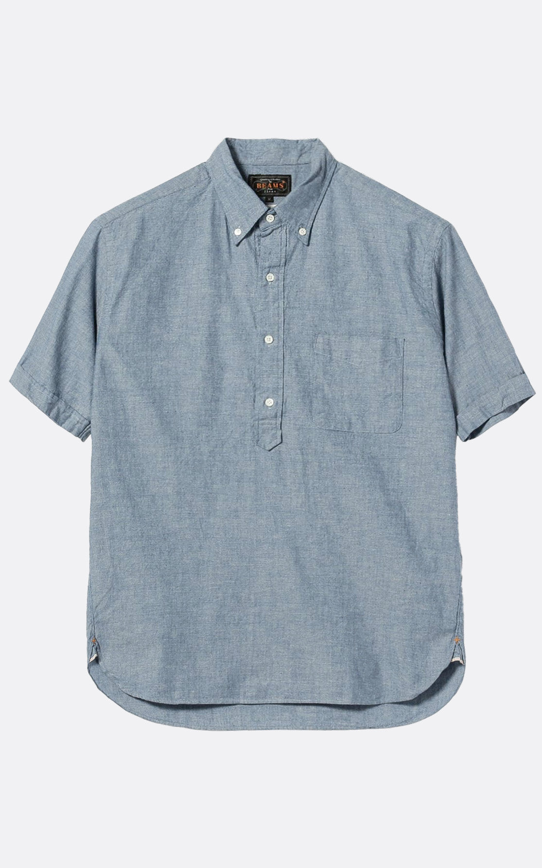 B.D. PULLOVER SHORT SLEEVE SHIRT CHAMBRAY BLUE