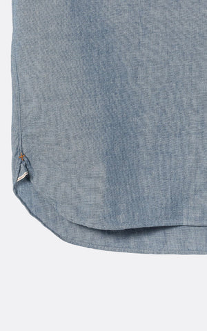 B.D. PULLOVER SHORT SLEEVE SHIRT CHAMBRAY BLUE