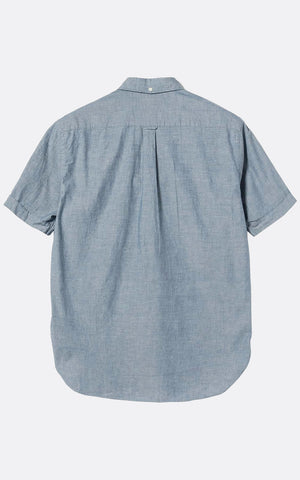 B.D. PULLOVER SHORT SLEEVE SHIRT CHAMBRAY BLUE