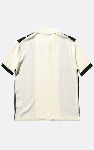 KNIT POLO STRIPE WHITE