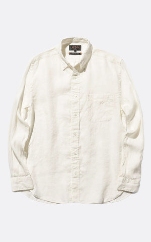 B.D. LINEN OXFORD SHIRT WHITE