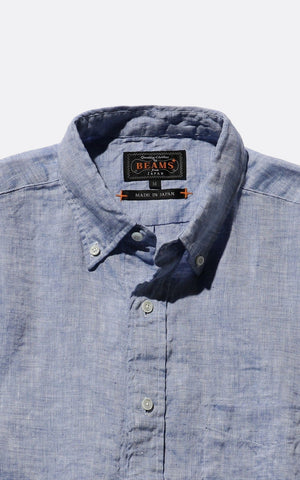 B.D. LINEN OXFORD SHIRT BLUE