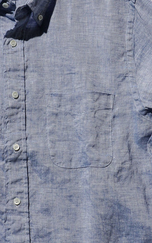 B.D. LINEN OXFORD SHIRT BLUE