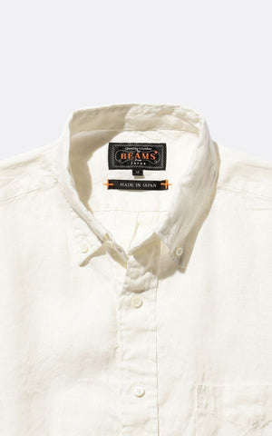 B.D. LINEN OXFORD SHIRT WHITE