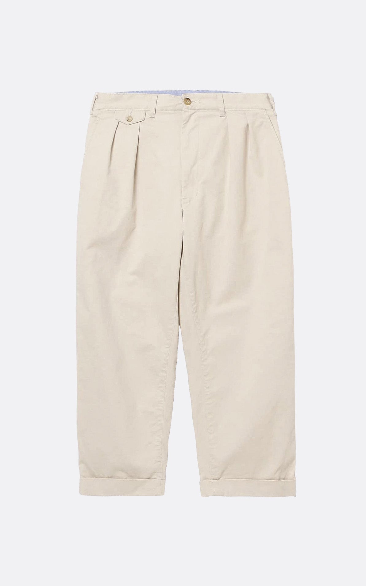 2PLEATS TWILL PANT CEMENT