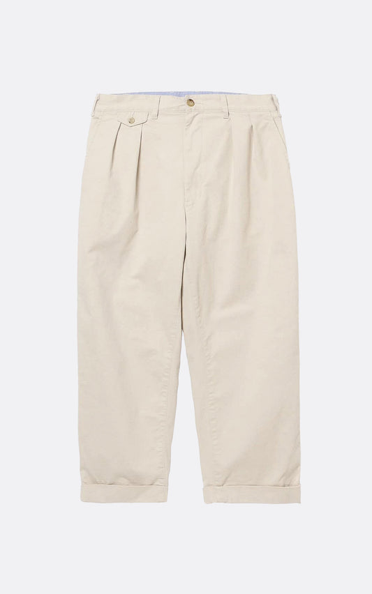 2PLEATS TWILL PANT CEMENT