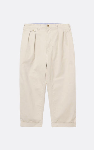 2PLEATS TWILL PANT CEMENT