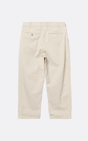 2PLEATS TWILL PANT CEMENT