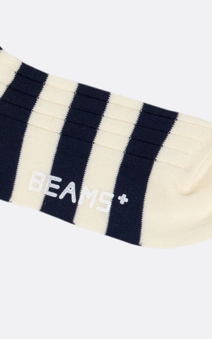 B+ SOLID RIB/BORDER SOCKS WHITE