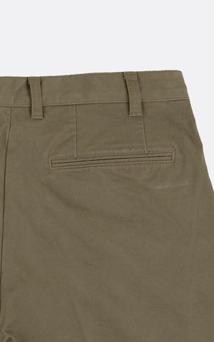 2PLEATS TWILL PANT OLIVE