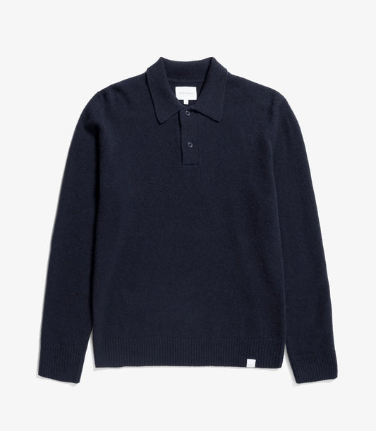 NORSE STANDARD MERINO LAMBSWOOL POLO DARK NAVY