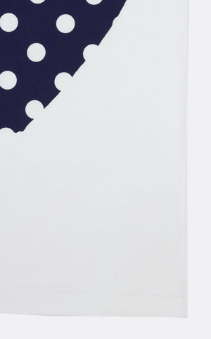 PLAY CDG T-SHIRT BLUE POLKA DOT HEART-WHITE/RED HEART EMBLEM