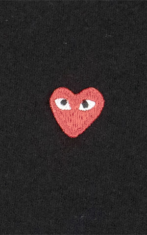 PLAY CDG T-SHIRT-BLACK/SMALL RED HEART EMBLEM