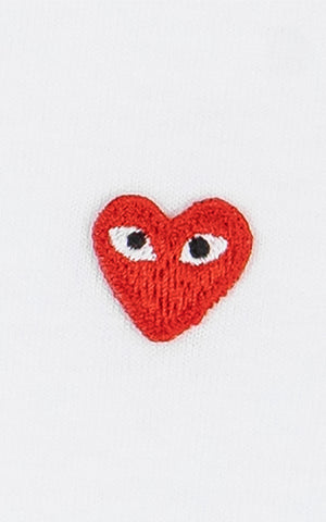 PLAY CDG T-SHIRT-WHITE/SMALL RED HEART EMBLEM