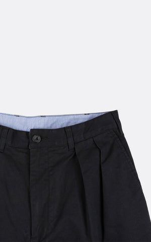 2PLEATS TWILL PANT BLACK