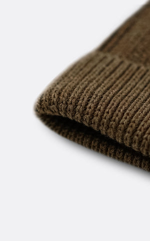 CO/PE KNIT CAP ONE BROWN