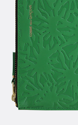 WALLET / BIG POUCH EMBOSS LEATHER GREEN