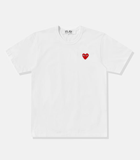 PLAY CDG T-SHIRT-WHITE/RED HEART EMBLEM