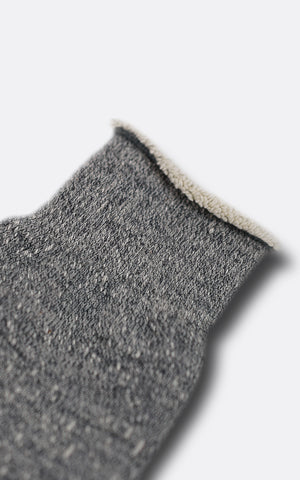 DOUBLE FACE CREW SOCKS "MERINOWOOL&amp;ORGANIC COTTON" CHARCOAL