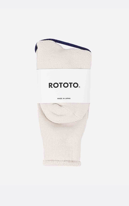 DOUBLE FACE CREW SOCKS "MERINOWOOL&amp;ORGANIC COTTON" IVORY