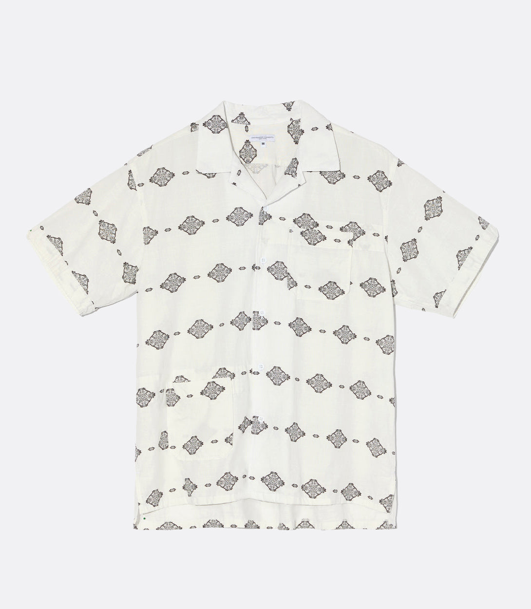 Camp Shirt White Black Ikat